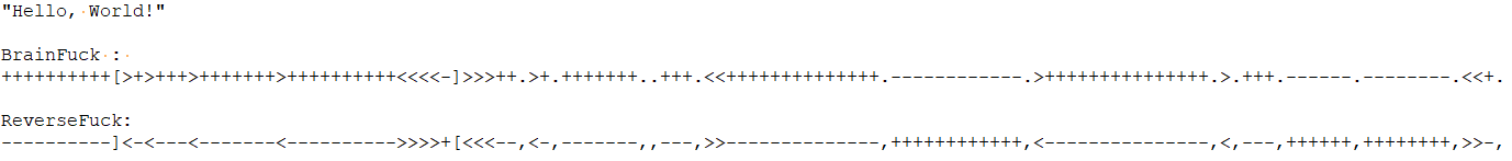 BrainFuck vs ReverseFuck